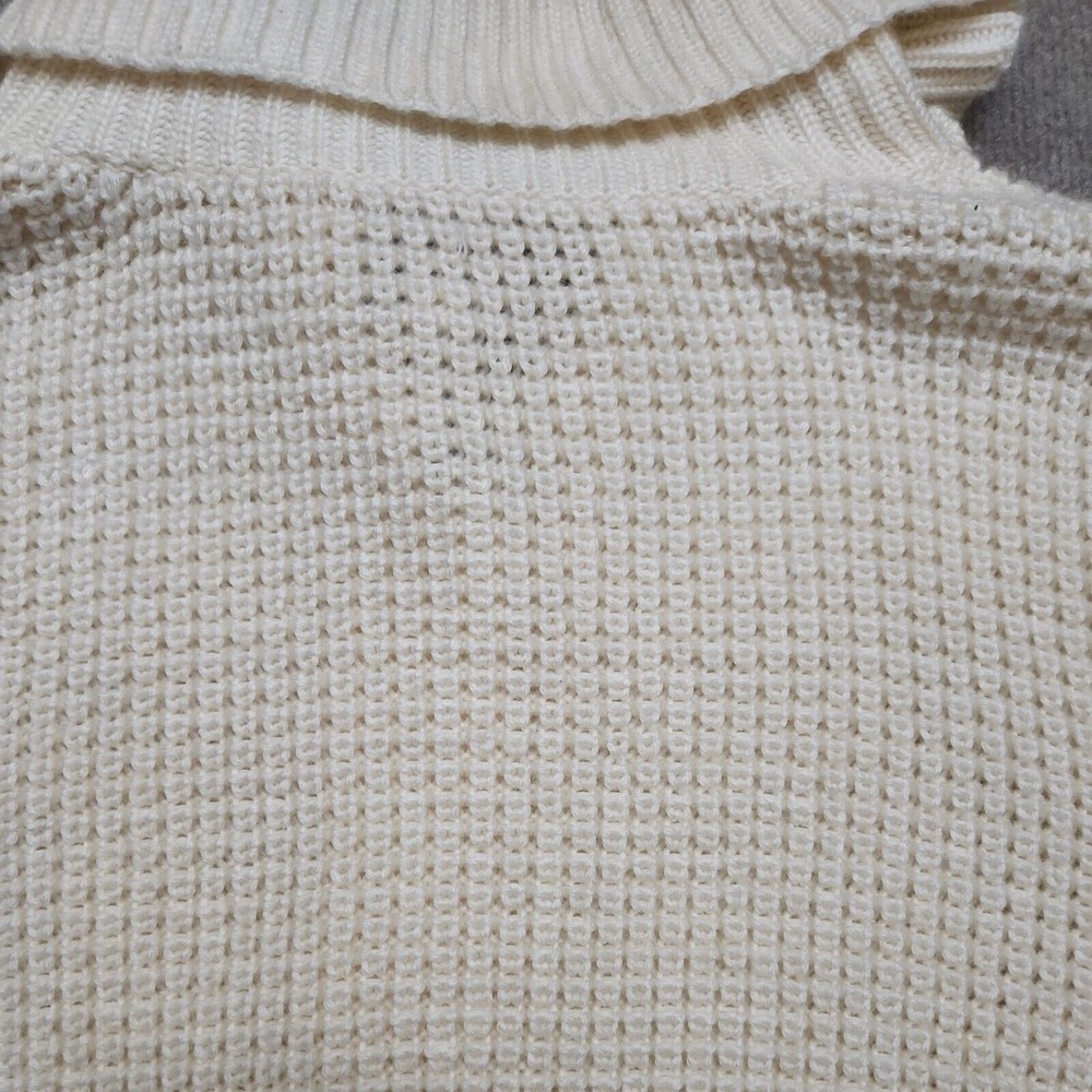 Chicos Heavy Chunky Knit Cardigan Wool Blend Sweater Womens 3 US XL Cream White - Picture 8 of 8